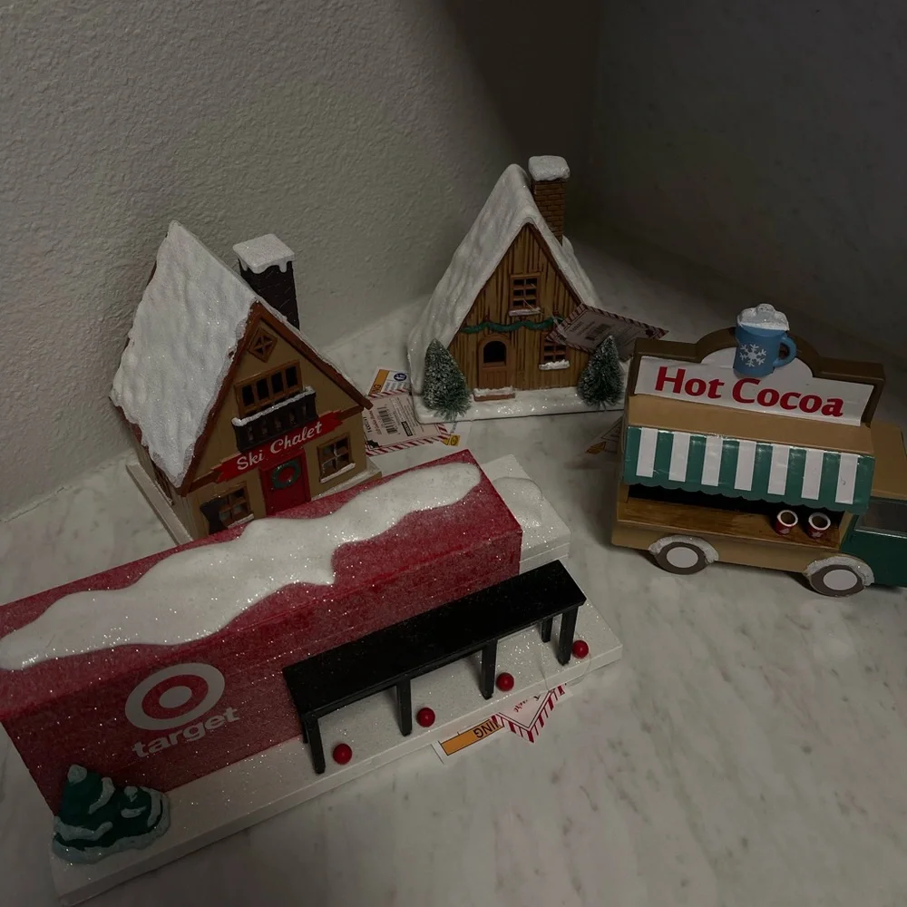 Target Bullseye Christmas LED Christmas Village Set of 4